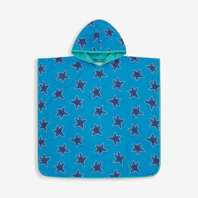 Beach Towel Poncho Blue Starfish